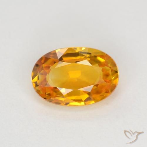 0.72ct Naturale Arancio intenso-OroG Zaffiro, Ovale, VVS-VS
