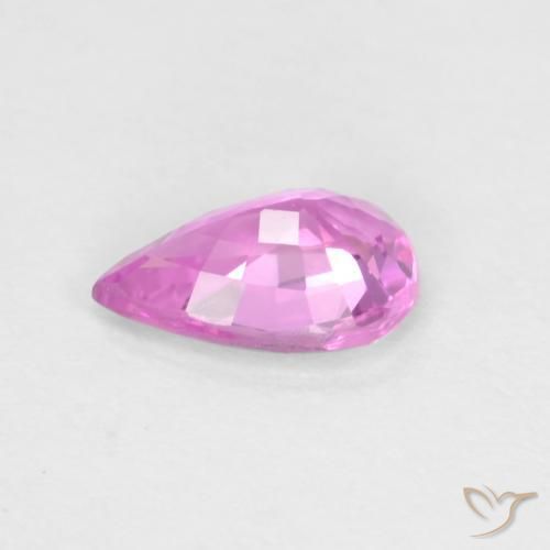 Zaffiro Viola rosato intenso naturale da 0.46 ct, Forma a pera, VVS-VS