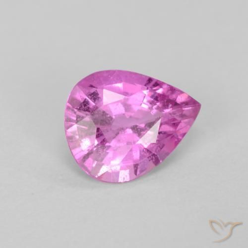 Zaffiro Viola rosato brillante naturale da 0.50 ct, Forma a pera, VS