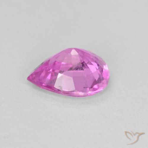 Zaffiro Viola rosato brillante naturale da 0.50 ct, Forma a pera, VS