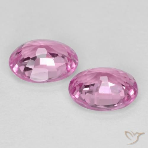 Gemme di Zaffiro Rosa porpora reale naturale da 0.85 ct, Ovale, VS-SI