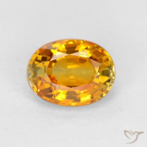 0.72ct Naturale Arancio Scuro-Oro Zaffiro, Ovale, VS