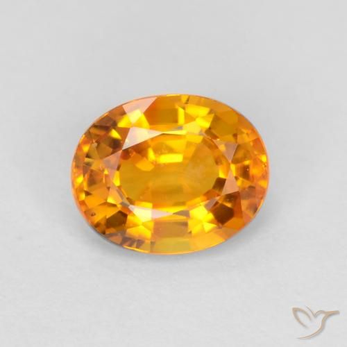 0.72ct Naturale Arancio Scuro-Oro Zaffiro, Ovale, VVS-VS