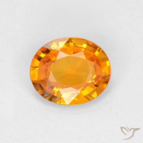 0.49ct Naturale Arancione scuro Zaffiro, Ovale, VVS-VS