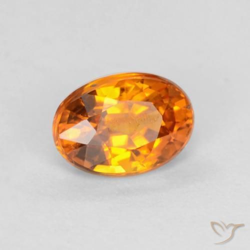 Zaffiro Albicocca Arancia naturale da 0.59 ct, Ovale, VS