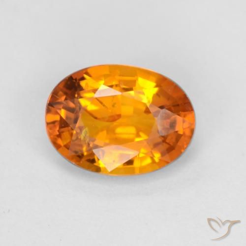 0.70ct Naturale Arancione brillante Zaffiro, Ovale, VS