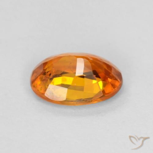 Zaffiro Arancione brillante naturale da 0.70 ct, Ovale, VS