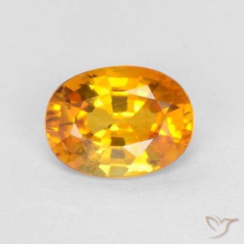 0.78ct Naturale Arancione brillante Zaffiro, Ovale, VS