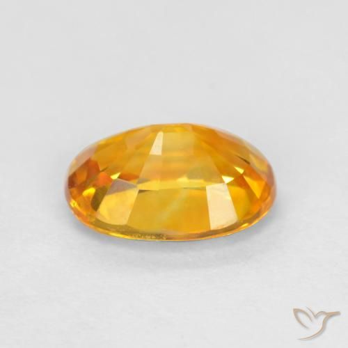 Zaffiro Arancione brillante naturale da 0.78 ct, Ovale, VS