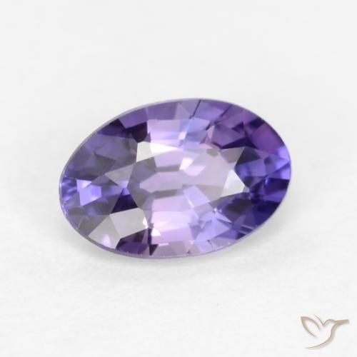 Zaffiro Viola scuro naturale da 0.53 ct, Ovale, VVS-VS