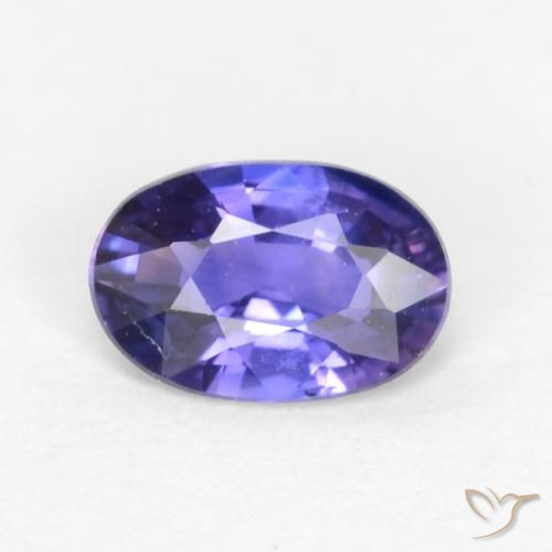 0.51ct Naturale Viola scuro Zaffiro, Ovale, VS-SI