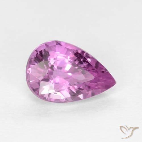 Zaffiro Viola medio-chiaro naturale da 0.60 ct, Forma a pera, VS