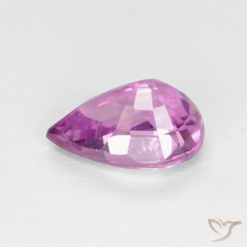 Zaffiro Viola medio-chiaro naturale da 0.60 ct, Forma a pera, VS