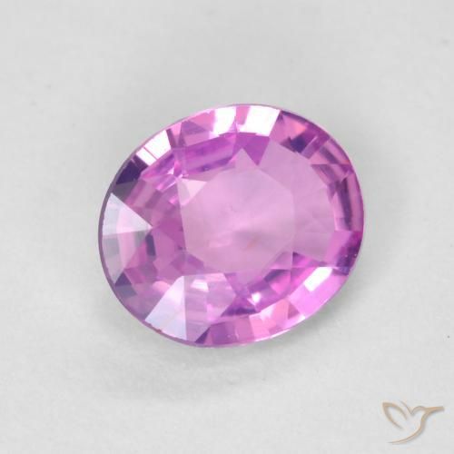 Zaffiro Viola rosato intenso naturale da 0.49 ct, Ovale, VVS-VS
