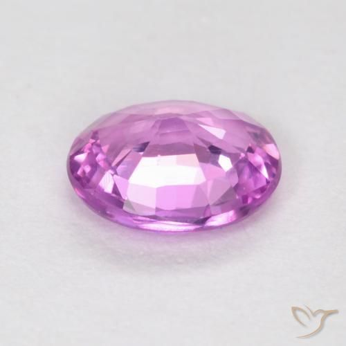 Zaffiro Viola rosato intenso naturale da 0.49 ct, Ovale, VVS-VS