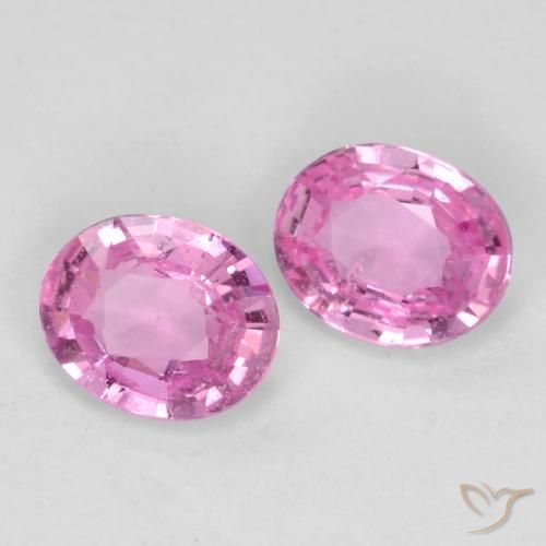 Gemme di Zaffiro Rosa intenso naturale da 0.70 ct, Ovale, VS