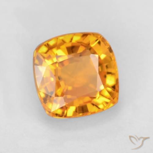 Zaffiro Arancio Medio naturale da 0.70 ct, Cuscino, VS