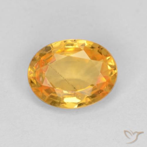 0.78ct Naturale Arancio medio-chiaro-oroG Zaffiro, Ovale, VS