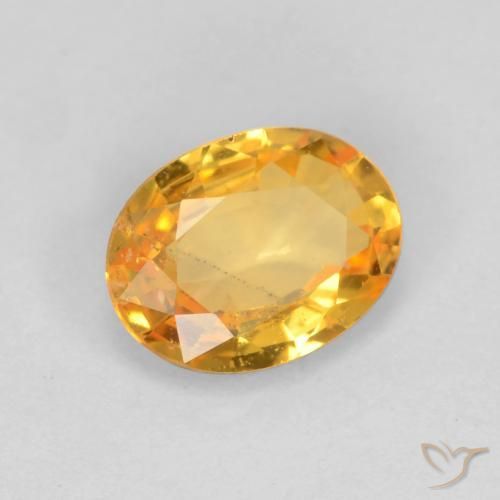 Zaffiro Arancio medio-chiaro-oroG naturale da 0.78 ct, Ovale, VS