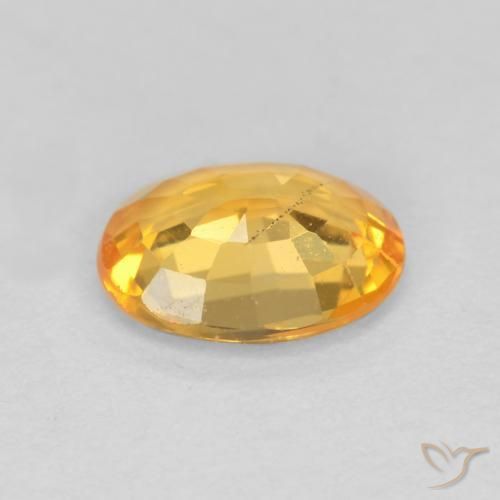 Zaffiro Arancio medio-chiaro-oroG naturale da 0.78 ct, Ovale, VS