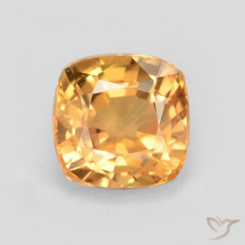0.69ct Naturale Arancio-Oro Zaffiro, Cuscino, VS