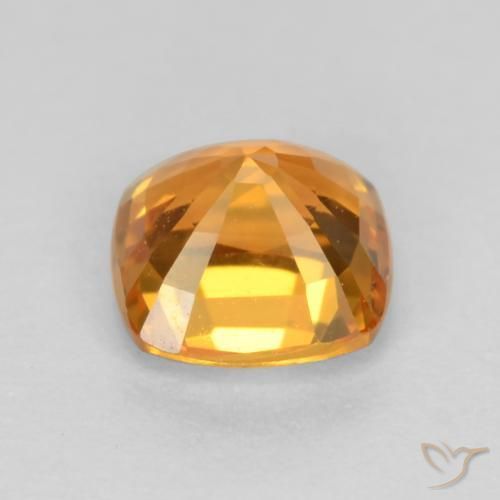 Zaffiro Arancio Scuro-Oro naturale da 0.51 ct, Cuscino, VS
