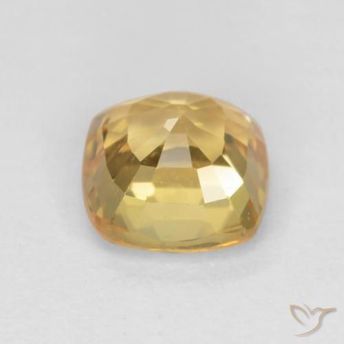 Zaffiro Dorato medio-scuro naturale da 0.64 ct, Cuscino, VS