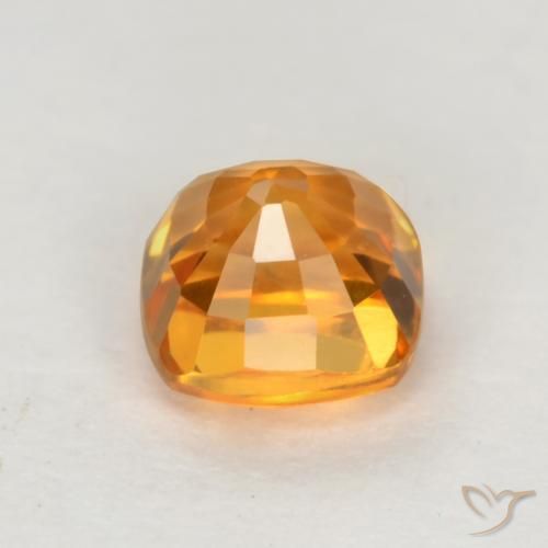 Zaffiro Arancio intenso-OroG naturale da 0.66 ct, Cuscino, VS