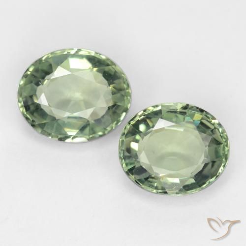 1.58ctw Naturale Medium Light Green Zaffiro, Ovale, VVS-VS