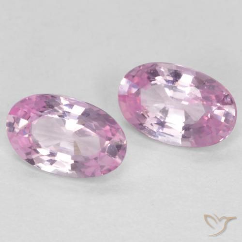 Gemme di Zaffiro Rosa viola reale molto chiaro naturale da 0.55 ct, Ovale, VS