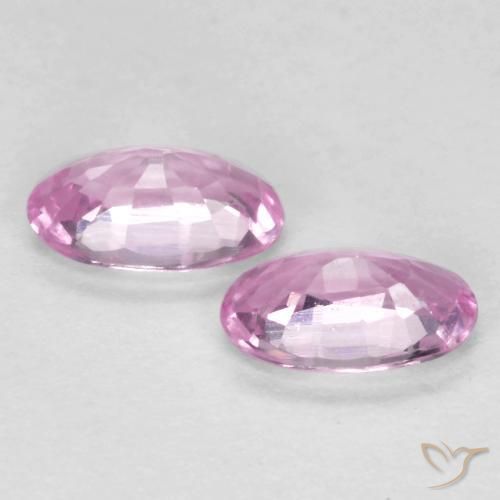 Gemme di Zaffiro Rosa viola reale molto chiaro naturale da 0.55 ct, Ovale, VS