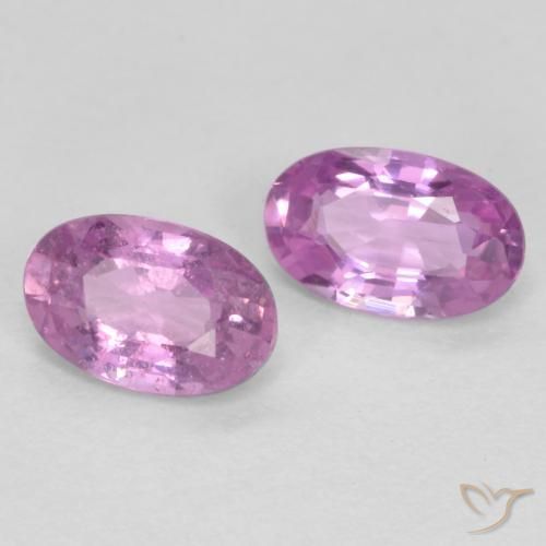 Gemme di Zaffiro Viola medio-chiaro naturale da 0.60 ct, Ovale, VS