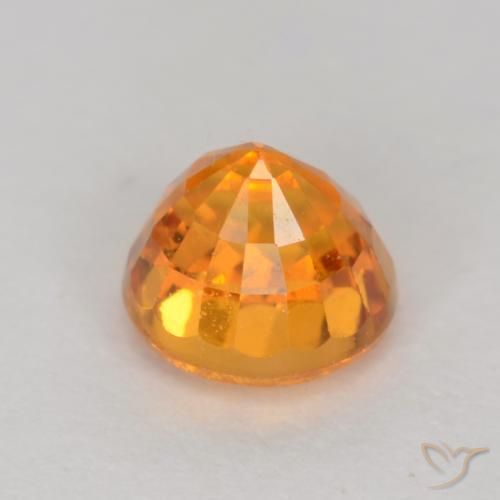 Zaffiro Arancio Medio naturale da 0.67 ct, Taglio rotondo, VS