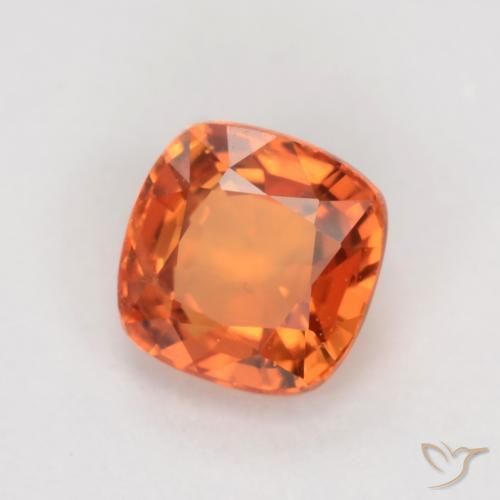 Zaffiro Arancione brillante naturale da 0.50 ct, Cuscino, VS
