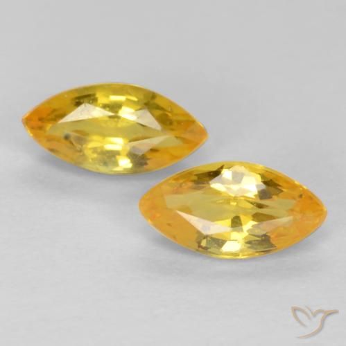 0.48ctw Naturale Oro brillante Zaffiro, Taglio marquise, VS
