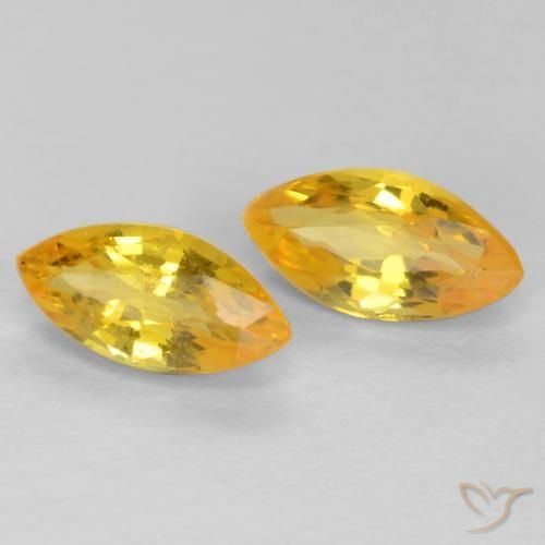 Gemme di Zaffiro Oro brillante naturale da 0.48 ct, Taglio marquise, VS
