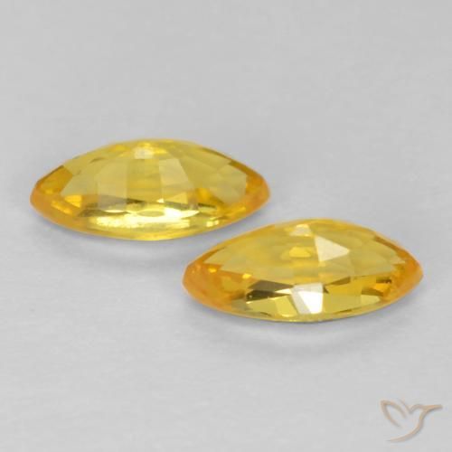 Gemme di Zaffiro Oro brillante naturale da 0.48 ct, Taglio marquise, VS
