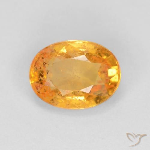 Zaffiro Arancio Medio naturale da 0.78 ct, Ovale, SI