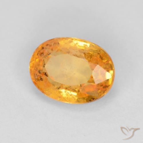Zaffiro Arancio Medio naturale da 0.78 ct, Ovale, SI