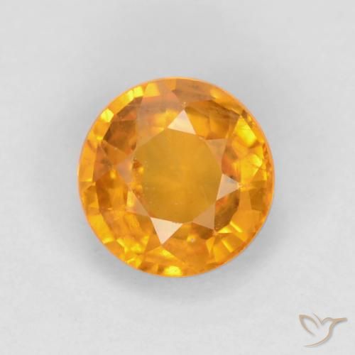 0.60ct Naturale Arancio Scuro-Oro Zaffiro, Rotondo, VS