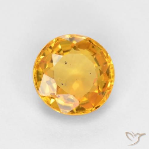 Zaffiro Arancio Dorato Profondo naturale da 0.55 ct, Rotondo, VS-SI