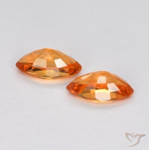 Gemme di Zaffiro Arancio Medio naturale da 0.41 ct, Taglio marquise, VS