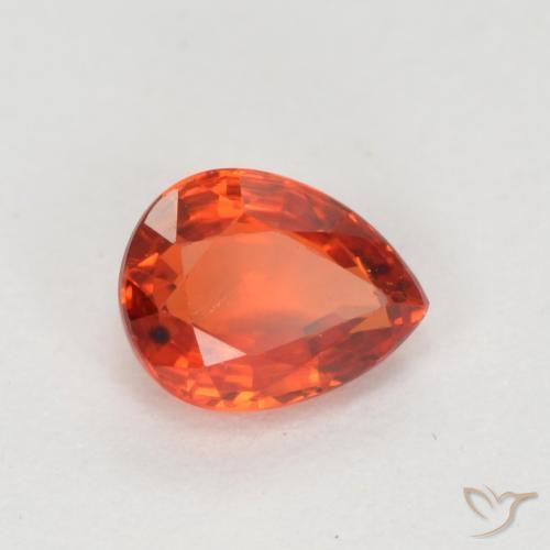 Zaffiro Rosso medio naturale da 0.37 ct, Forma a pera, VS