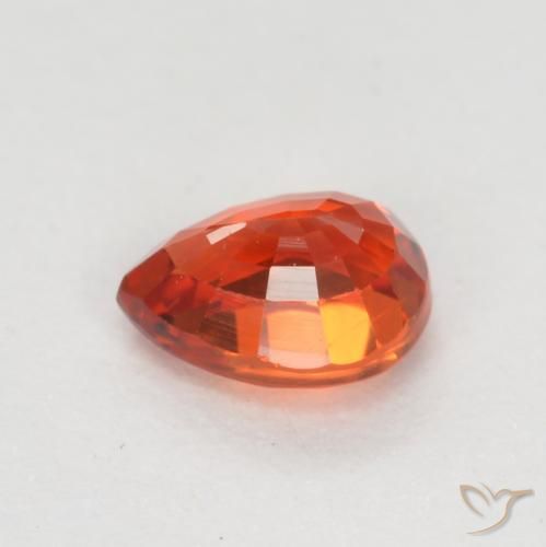 Zaffiro Rosso medio naturale da 0.37 ct, Forma a pera, VS