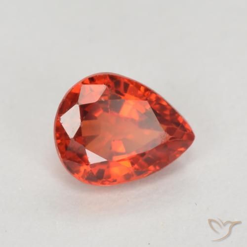 Zaffiro Rosso cremisi brillante naturale da 0.39 ct, Forma a pera, VS