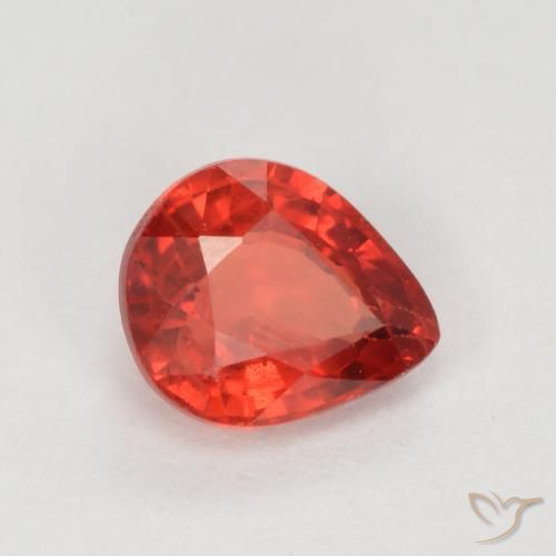 Zaffiro Rosso medio naturale da 0.39 ct, Forma a pera, VS