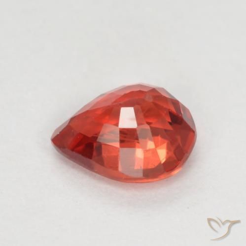 Zaffiro Rosso medio naturale da 0.39 ct, Forma a pera, VS