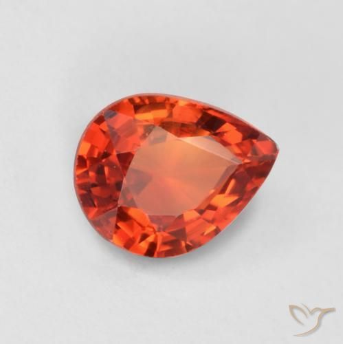 Zaffiro Rosso medio naturale da 0.42 ct, Forma a pera, VS