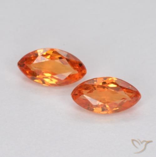 0.40ctw Naturale Arancia Fuoco Zaffiro, Taglio marquise, VS