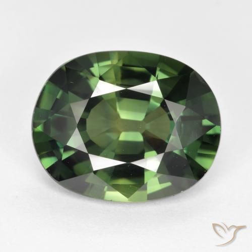 6.06ct Naturale Verde terroso Zaffiro, Ovale, VVS